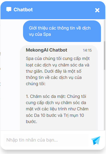 MekongAI Chatbot cho Website